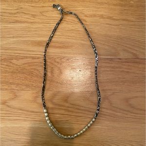 Necklace with cheetah print and gold hardware